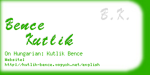 bence kutlik business card